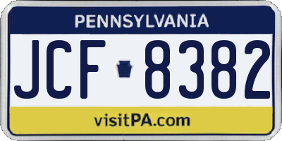 PA license plate JCF8382