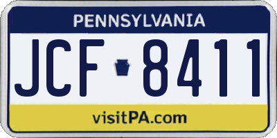 PA license plate JCF8411