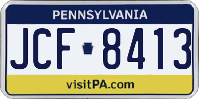PA license plate JCF8413