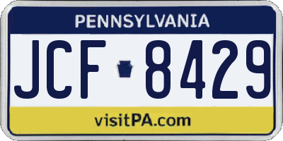 PA license plate JCF8429