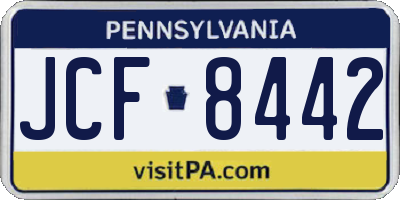 PA license plate JCF8442