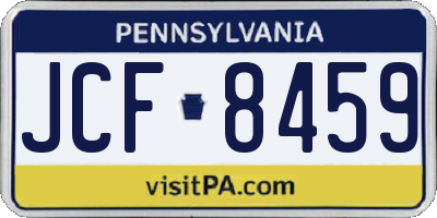 PA license plate JCF8459