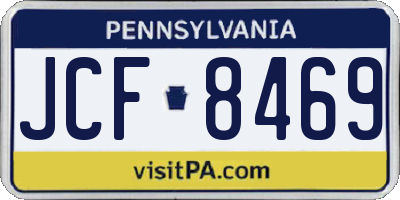 PA license plate JCF8469