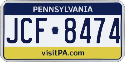 PA license plate JCF8474