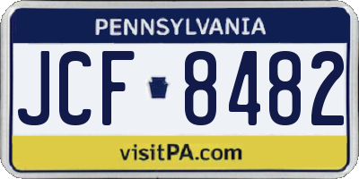 PA license plate JCF8482