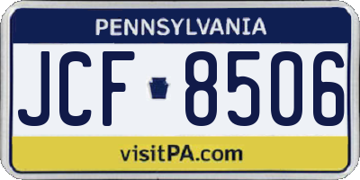 PA license plate JCF8506