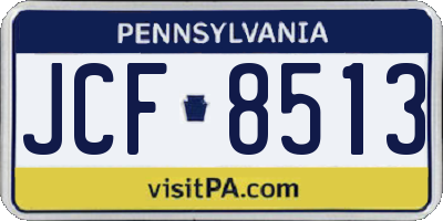 PA license plate JCF8513