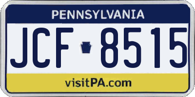 PA license plate JCF8515