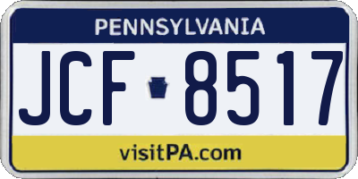 PA license plate JCF8517