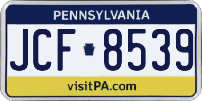 PA license plate JCF8539