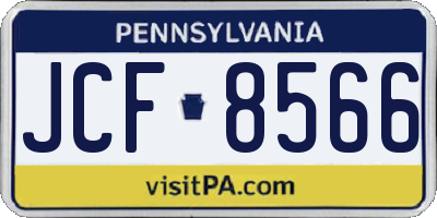 PA license plate JCF8566