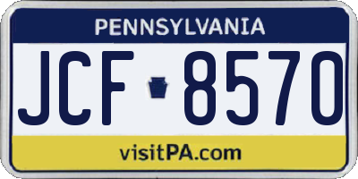 PA license plate JCF8570