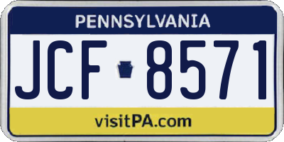 PA license plate JCF8571