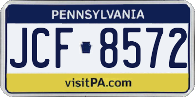 PA license plate JCF8572