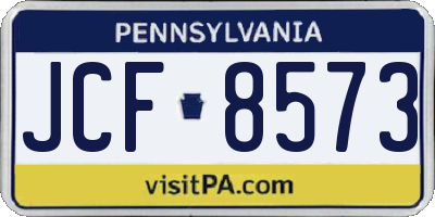 PA license plate JCF8573