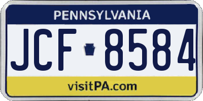 PA license plate JCF8584