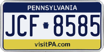 PA license plate JCF8585