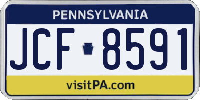 PA license plate JCF8591