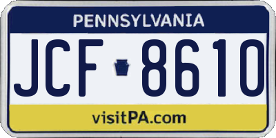 PA license plate JCF8610