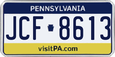 PA license plate JCF8613