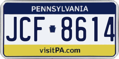 PA license plate JCF8614