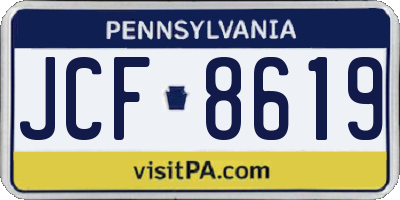 PA license plate JCF8619