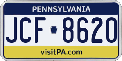 PA license plate JCF8620