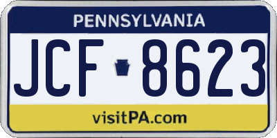 PA license plate JCF8623