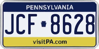 PA license plate JCF8628