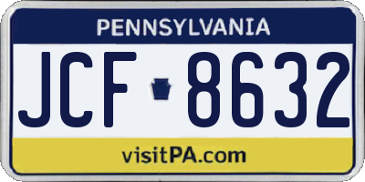 PA license plate JCF8632