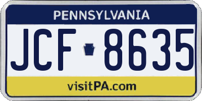 PA license plate JCF8635