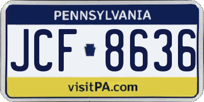 PA license plate JCF8636