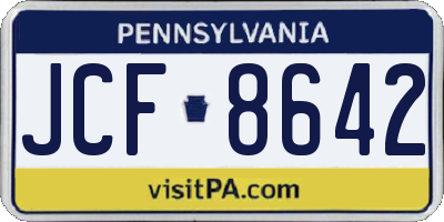 PA license plate JCF8642
