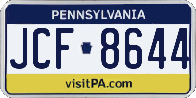 PA license plate JCF8644