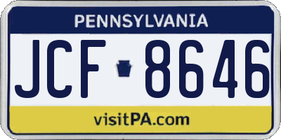 PA license plate JCF8646