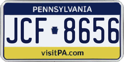 PA license plate JCF8656