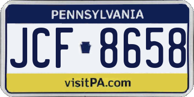 PA license plate JCF8658