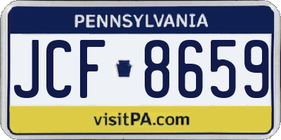 PA license plate JCF8659