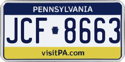 PA license plate JCF8663