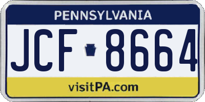 PA license plate JCF8664