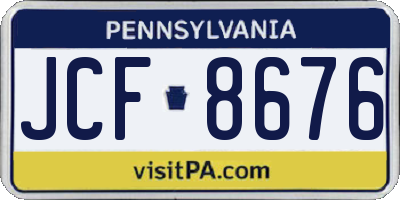 PA license plate JCF8676