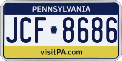 PA license plate JCF8686