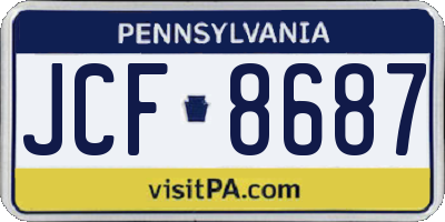 PA license plate JCF8687