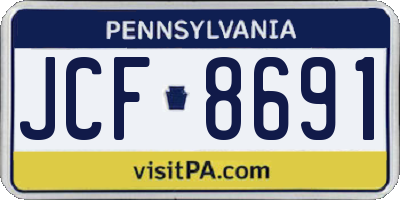PA license plate JCF8691