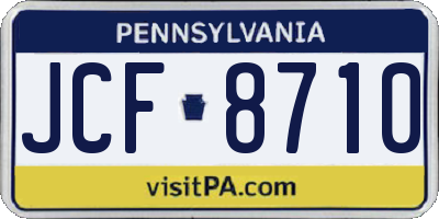 PA license plate JCF8710