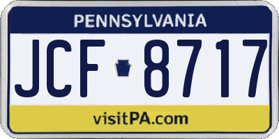 PA license plate JCF8717