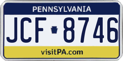 PA license plate JCF8746