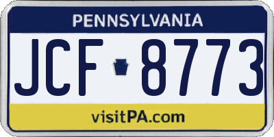 PA license plate JCF8773