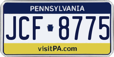 PA license plate JCF8775