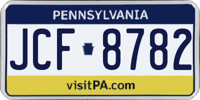 PA license plate JCF8782